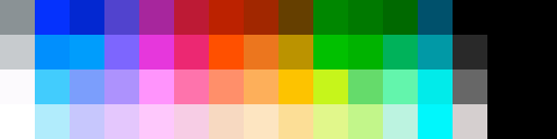 nes colour palette