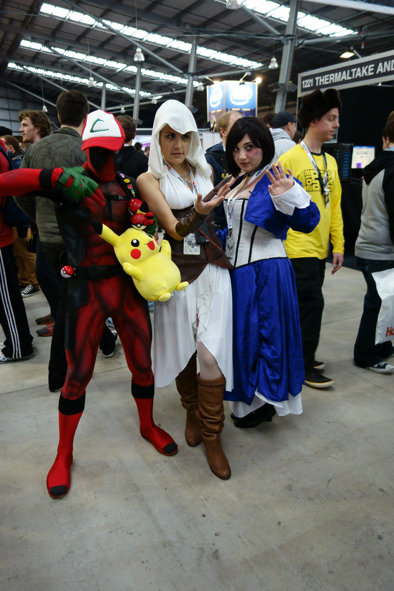 Lots of cosplay at PAX this year. L-R: Venom/Ash Ketchum, female Desmond from Assassin's Creed, and Elizabeth from Bioshock Infinite (that last one was super popular)
