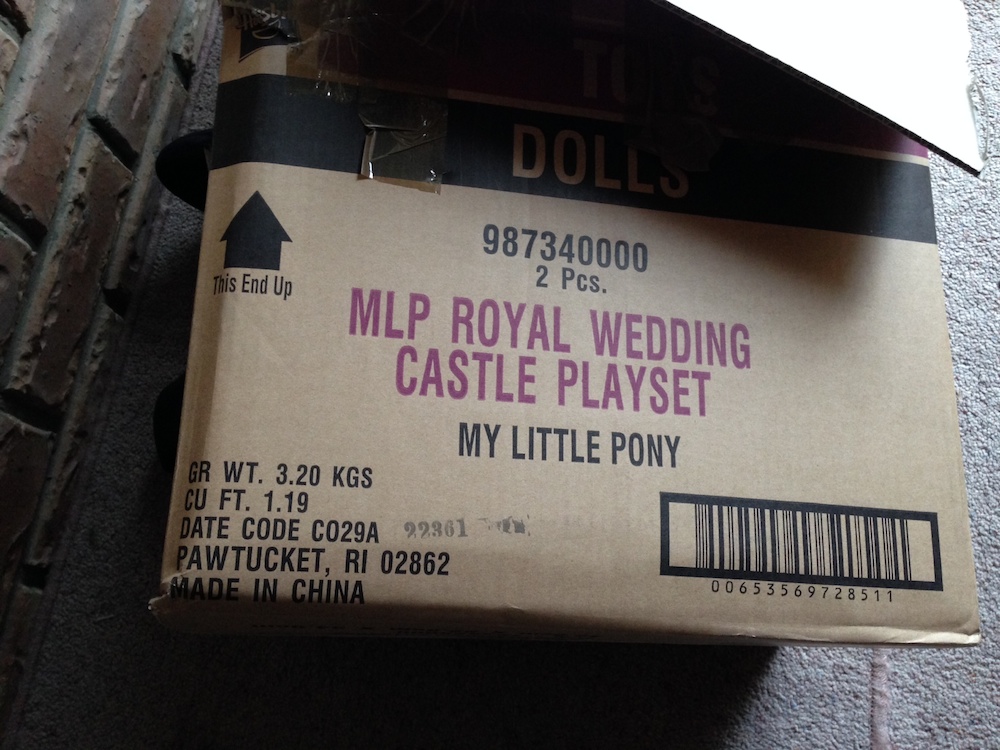 You wouldn't believe the box the Nerf stuff arrived in even if I provided photographic evidence. Unless you watch My Little Pony, this will be funny to exactly one of you.