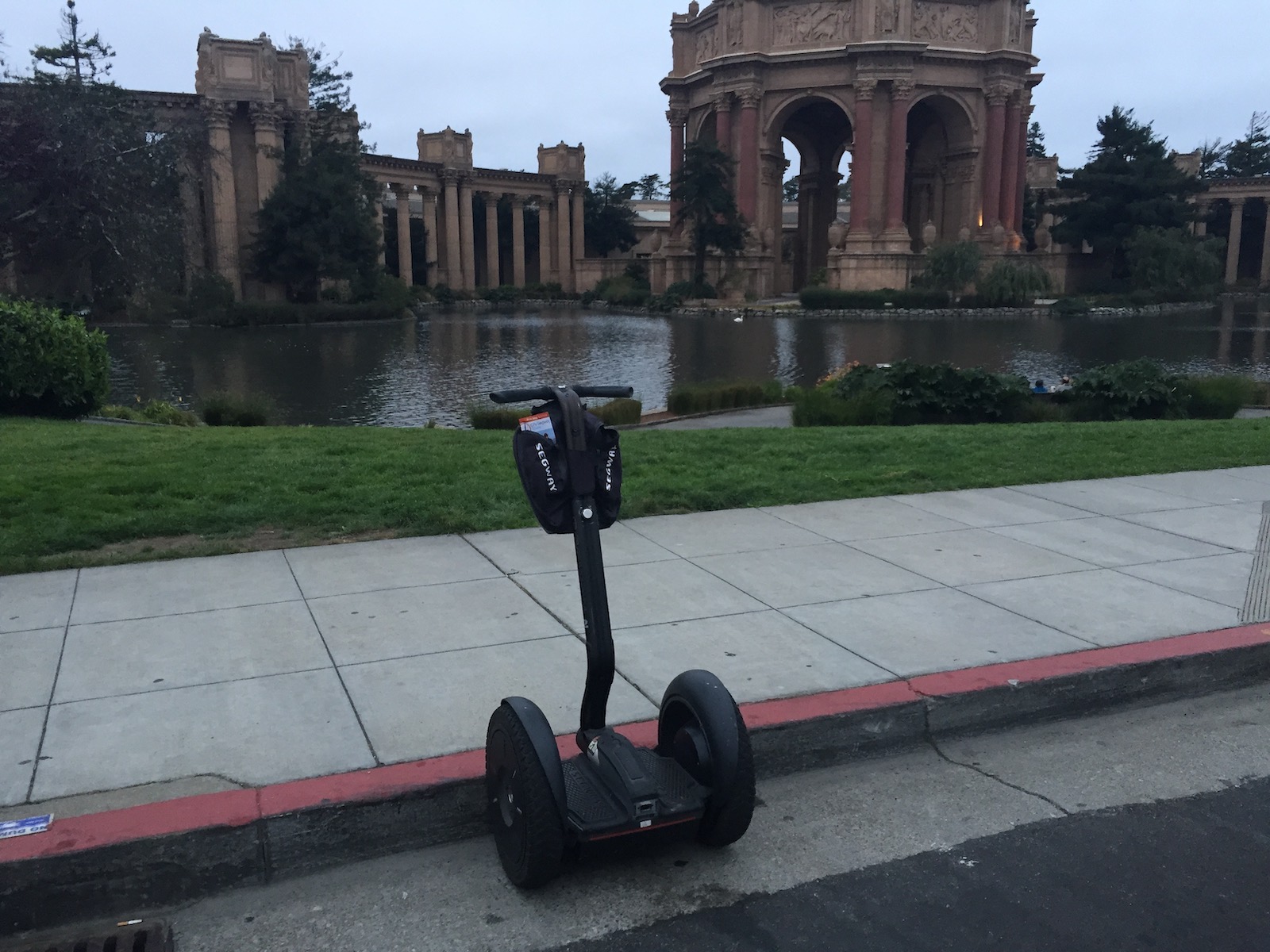 A Segway parked outside The Palace of Fine Arts, in San Francisco, California