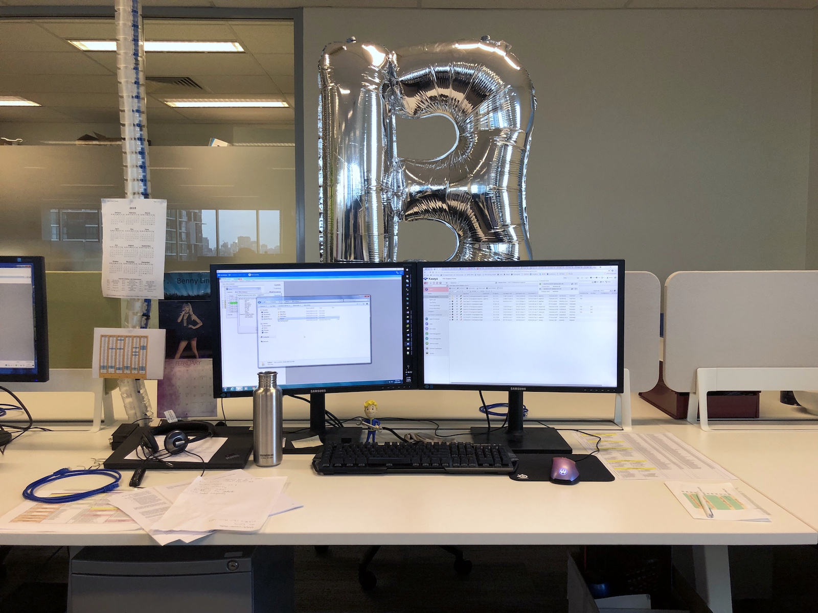 My work desk setup, sometime in Feb 2018
