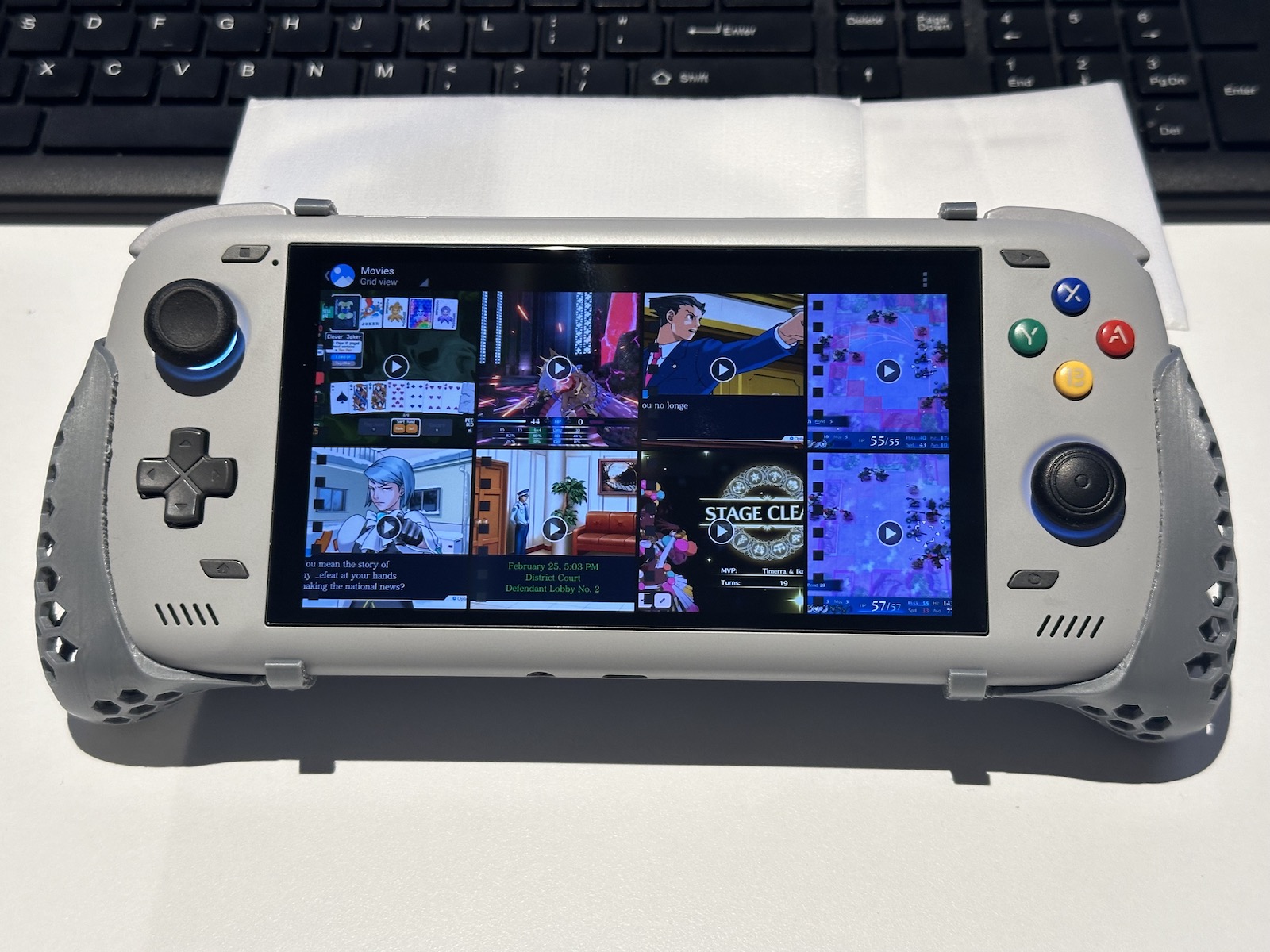 The handheld gaming console Ayn Odin 2 with some customisations